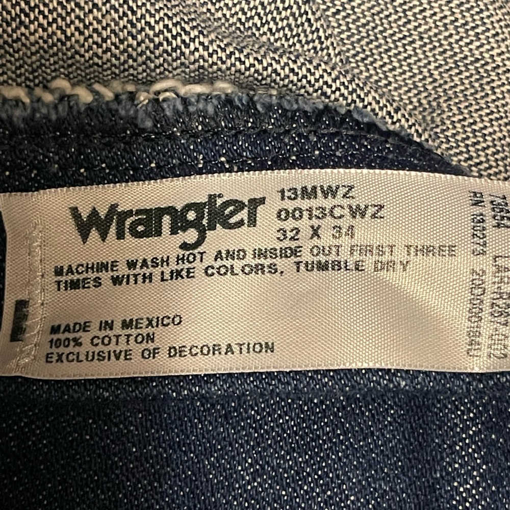 Wrangler blue boot cut jeans worn and washed once